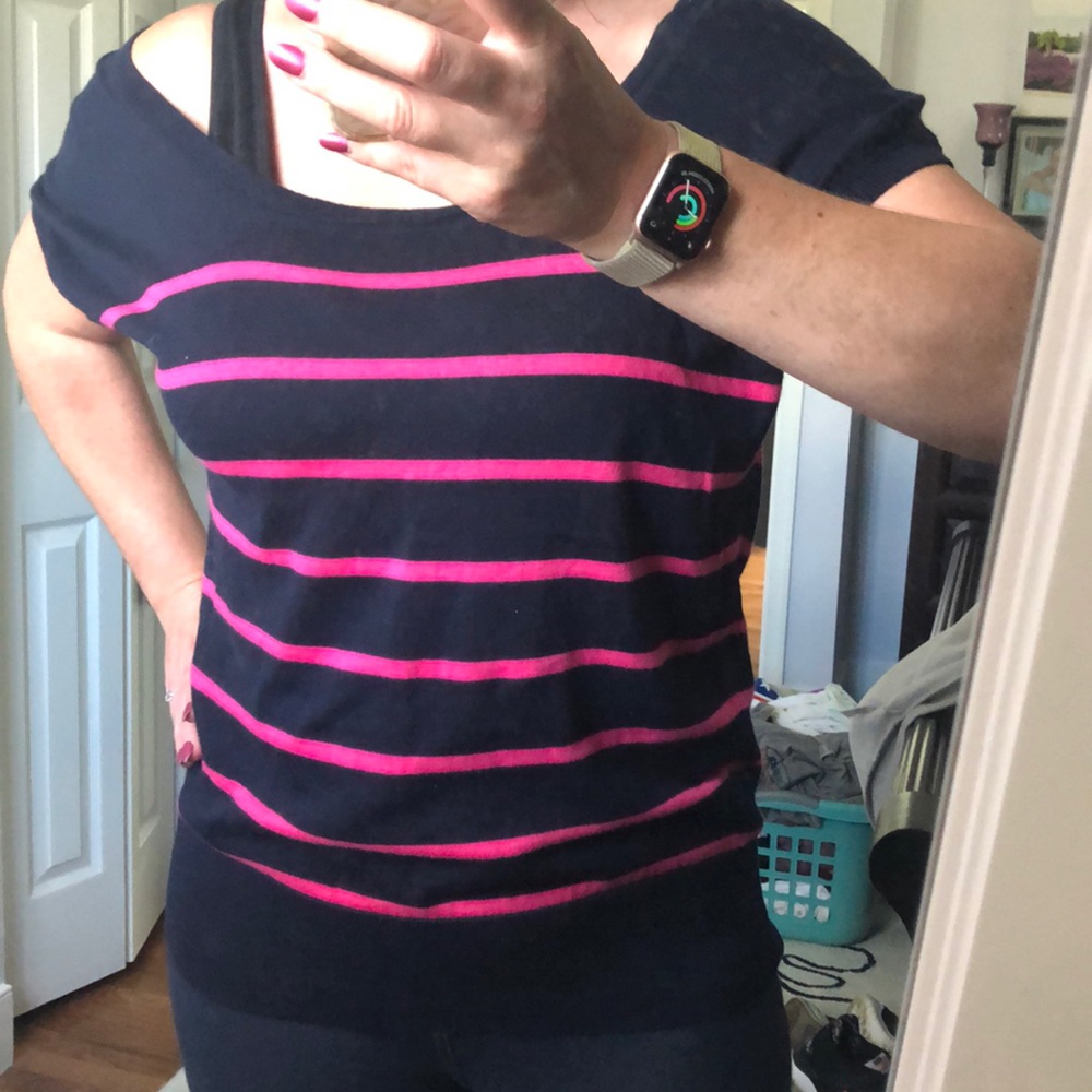 Striped Short Sleeve Sweater